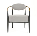 Modrest Liberty - Modern Light Grey Fabric + Black & Gold Accent Chair