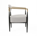 Modrest Liberty - Modern Light Grey Fabric + Black & Gold Accent Chair