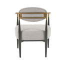 Modrest Liberty - Modern Light Grey Fabric + Black & Gold Accent Chair