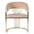 Modrest Linda - Modern Beige Velvet and Gold Dining Chair