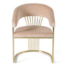 Modrest Linda - Modern Beige Velvet and Gold Dining Chair