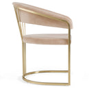 Modrest Linda - Modern Beige Velvet and Gold Dining Chair