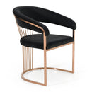 Modrest Linda - Modern Black Velvet and Rosegold Dining Chair