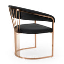 Modrest Linda - Modern Black Velvet and Rosegold Dining Chair
