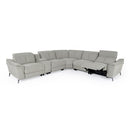 Divani Casa Lloyd - Modern Grey Fabric Sectional with Recliners + Console