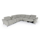 Divani Casa Lloyd - Modern Grey Fabric Sectional with Recliners + Console