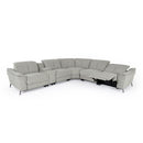 Divani Casa Lloyd - Modern Grey Fabric Sectional with Recliners + Console