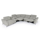 Divani Casa Lloyd - Modern Grey Fabric Sectional with Recliners + Console