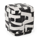 Divani Casa Loftis - Modern Black & White Fabric Ottoman