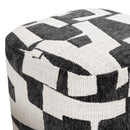 Divani Casa Loftis - Modern Black & White Fabric Ottoman