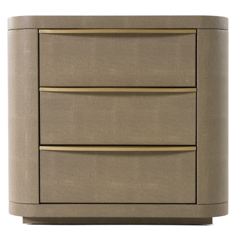 Modrest Lois - Modern Beige Shagreen + Brass Nightstand