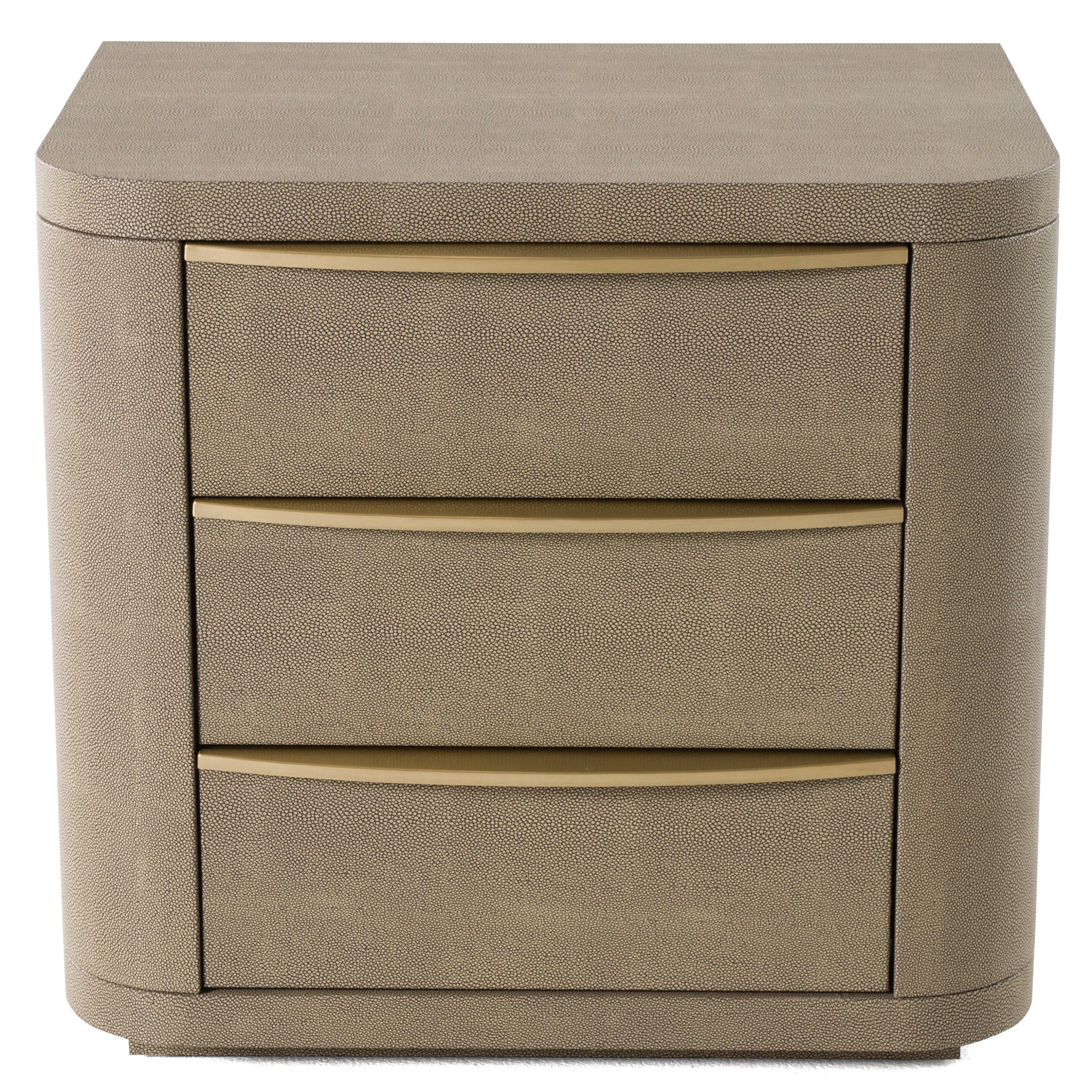 Modrest Lois - Modern Beige Shagreen + Brass Nightstand