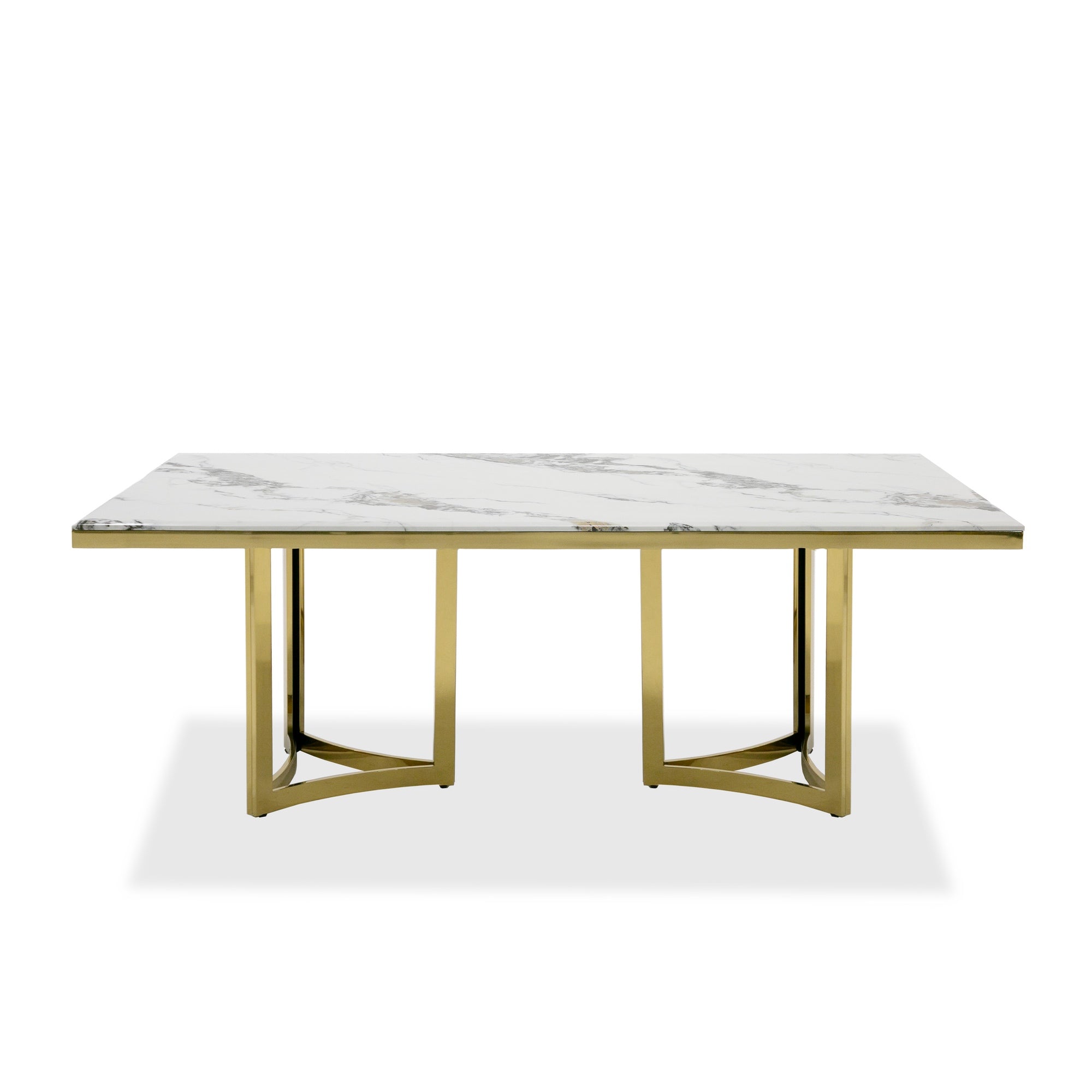 Modrest Loomis - White Marble & Gold Dining Table
