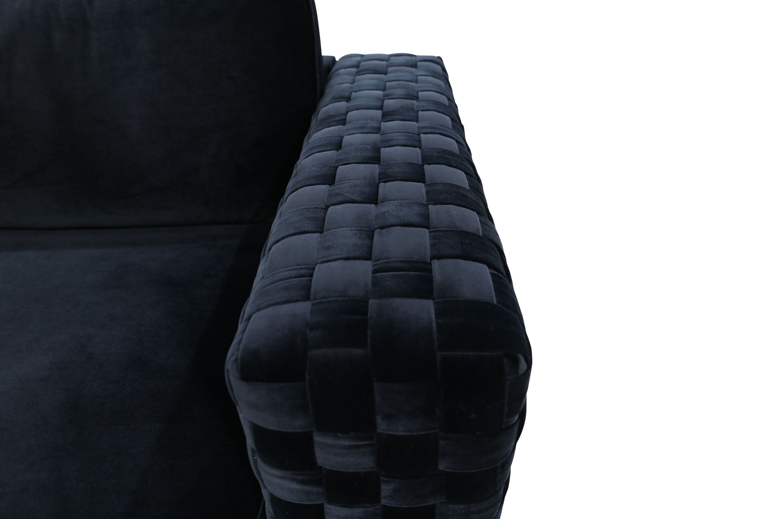Divani Casa Lori - Modern Velvet Glam Black & Gold Sofa