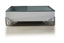 LS538 Emma Modern White Coffee Table w/ Glass Top