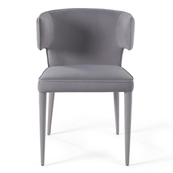 Modrest Lucero - Modern Grey Velvet Arm Dining Chair