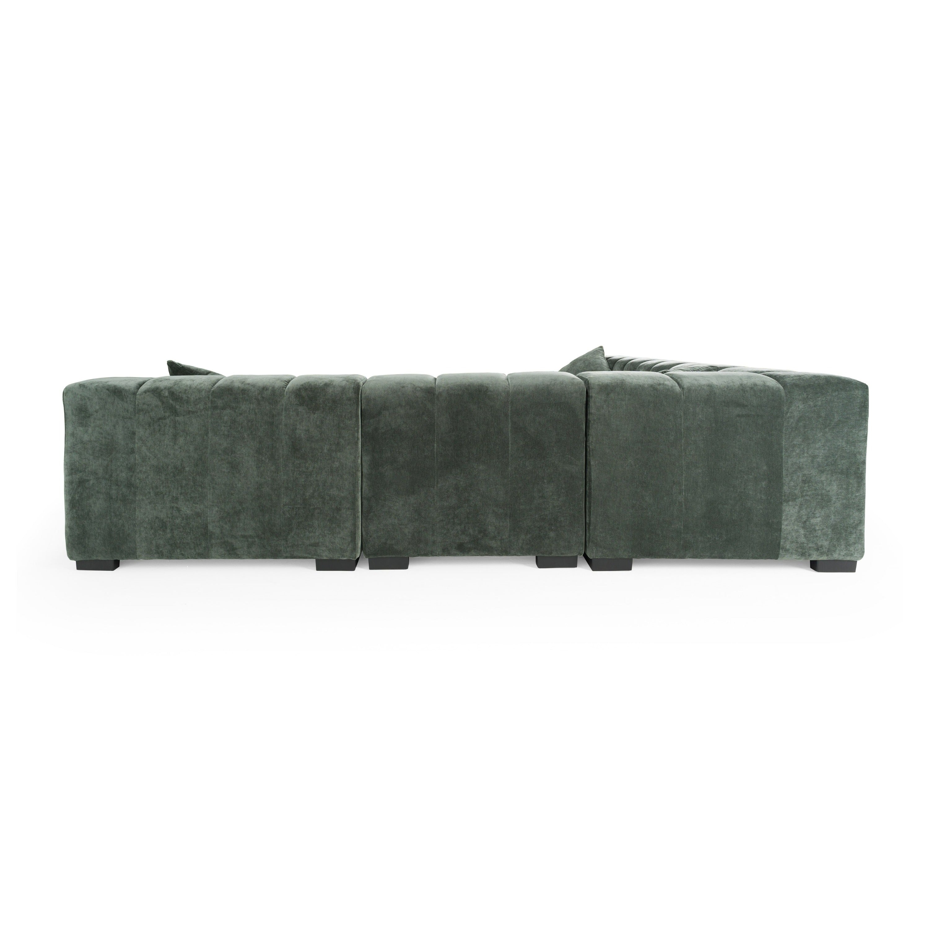 Divani Casa Ludwig - Modern Dark Green Fabric Modular Sectional