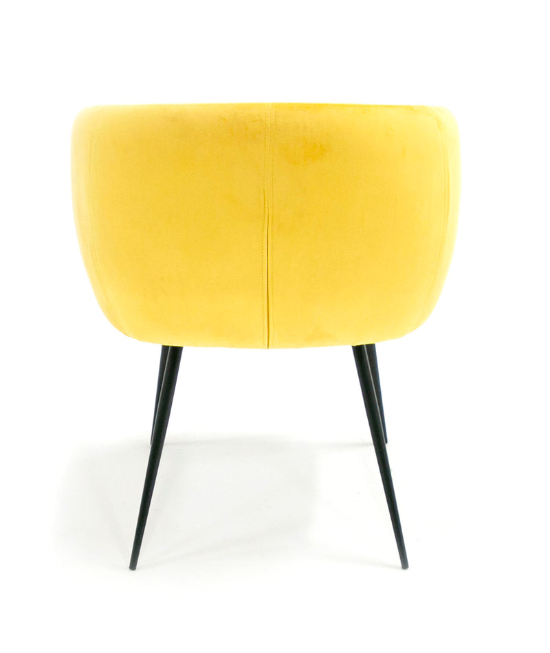 Modrest Luzerne - Modern Yellow Velvet Dining Chair