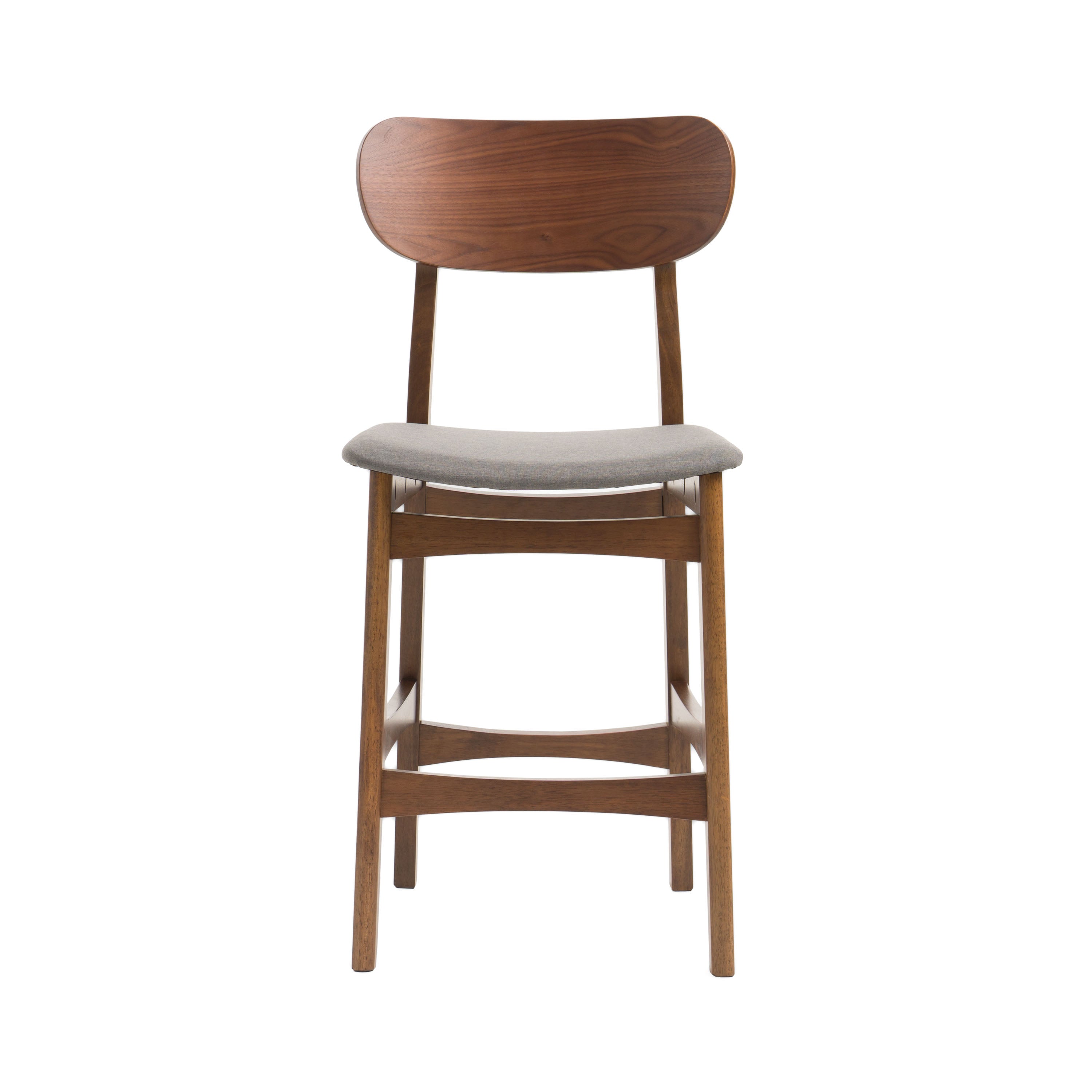 Modrest Lynn - Modern Grey & Walnut Counter Chair (Set of 2)