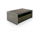 Modrest June - Modern Dark Grey Concrete & Walnut Coffee Table