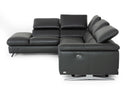 Divani Casa Maine - Modern Dark Grey Eco-Leather Left Facing Sectional Sofa with Recliner