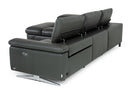 Divani Casa Maine - Modern Dark Grey Eco-Leather Left Facing Sectional Sofa with Recliner