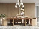 Modrest Marjorie - Modern Walnut + Brushed Gold Rectangular Dining Table
