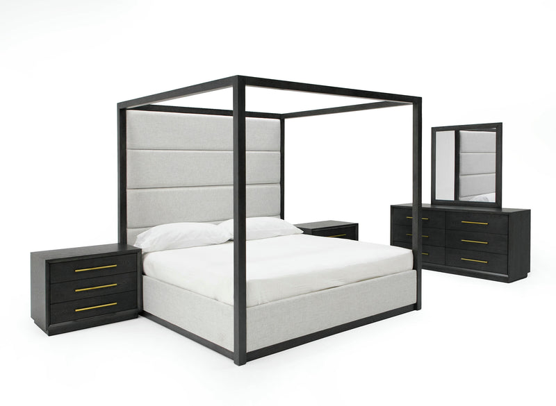 Modrest Manhattan- Contemporary Canopy Grey Bedroom Set-queen