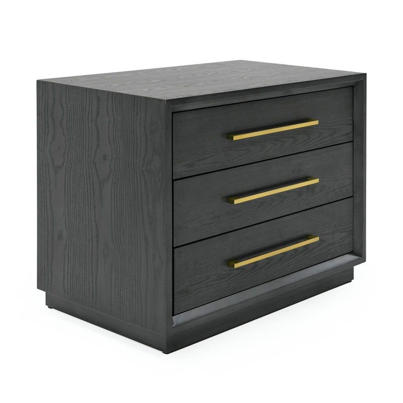 Modrest Manhattan - Contemporary Grey and Gold Nightstand