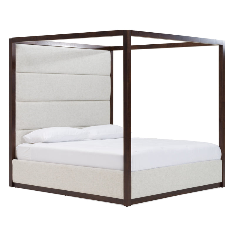 Modrest Manhattan - Contemporary Canopy Brown Oak Bed
