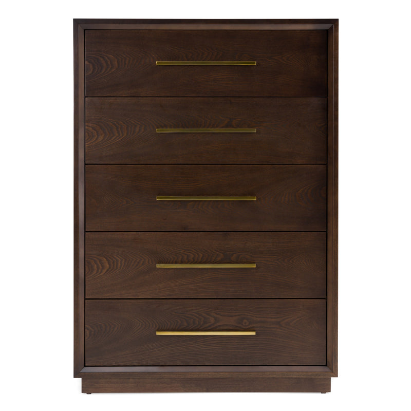 Modrest Manhattan - Contemporary Brown Oak and Gold Chest