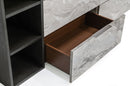 Nova Domus Maranello - Modern Grey Wash & Faux Marble Dresser