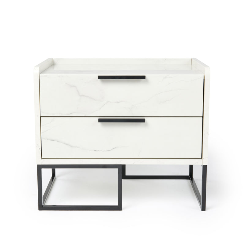 Nova Domus Marbella - Italian Modern White Marble Nightstand