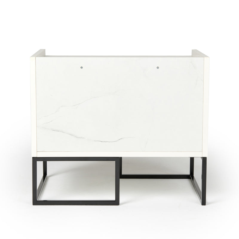 Nova Domus Marbella - Italian Modern White Marble Nightstand