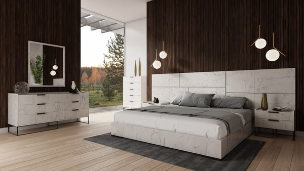 Nova Domus Marbella - Italian Modern White Marble Nightstand