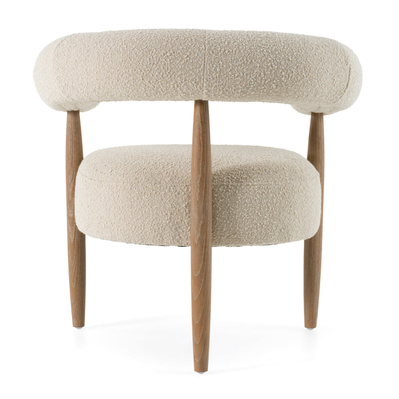 Modrest Marchland - Modern Beige Fabric + Oak Accent Chair