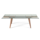 Modrest Marcus - Modern Glass + Walnut Extendable Dining Table
