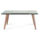 Modrest Marcus - Modern Glass + Walnut Extendable Dining Table