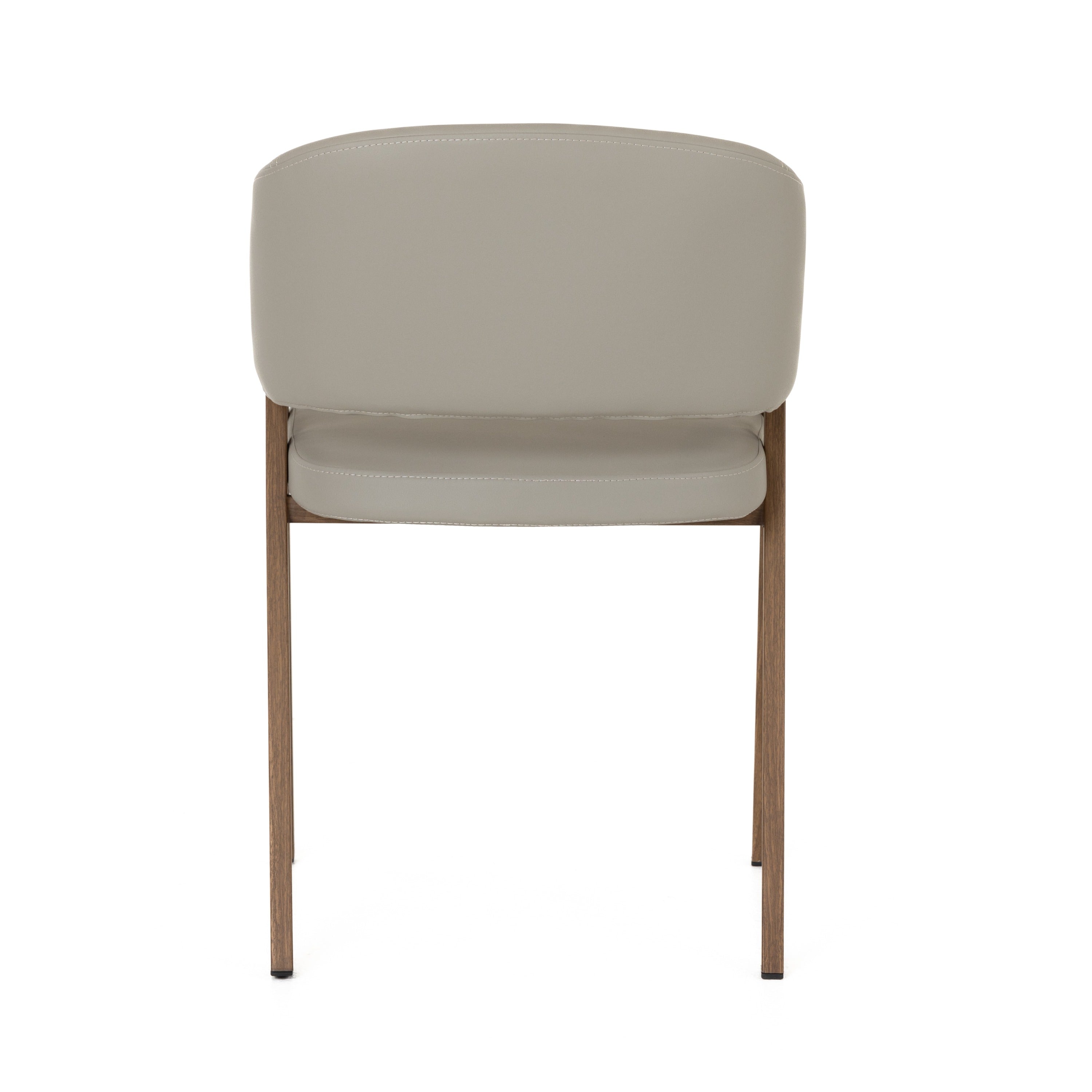 Modrest Marcus - Modern Light Grey Vegan Leather Dining Chair (Set of 2)