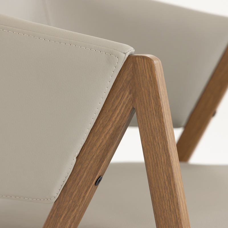 Modrest Marcus - Modern Light Grey Vegan Leather Dining Chair (Set of 2)