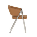 Modrest Marcus - Modern Camel Vegan Leather Dining Chair (Set of 2)