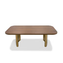 Modrest Marjorie - Modern Walnut + Brushed Gold Rectangular Dining Table