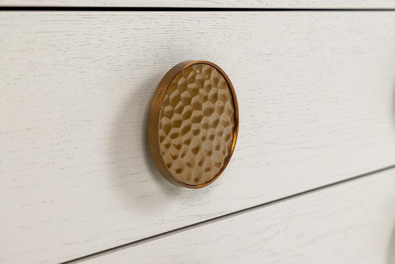 Modrest Marjorie - Modern Cream & Brushed Gold Nightstand