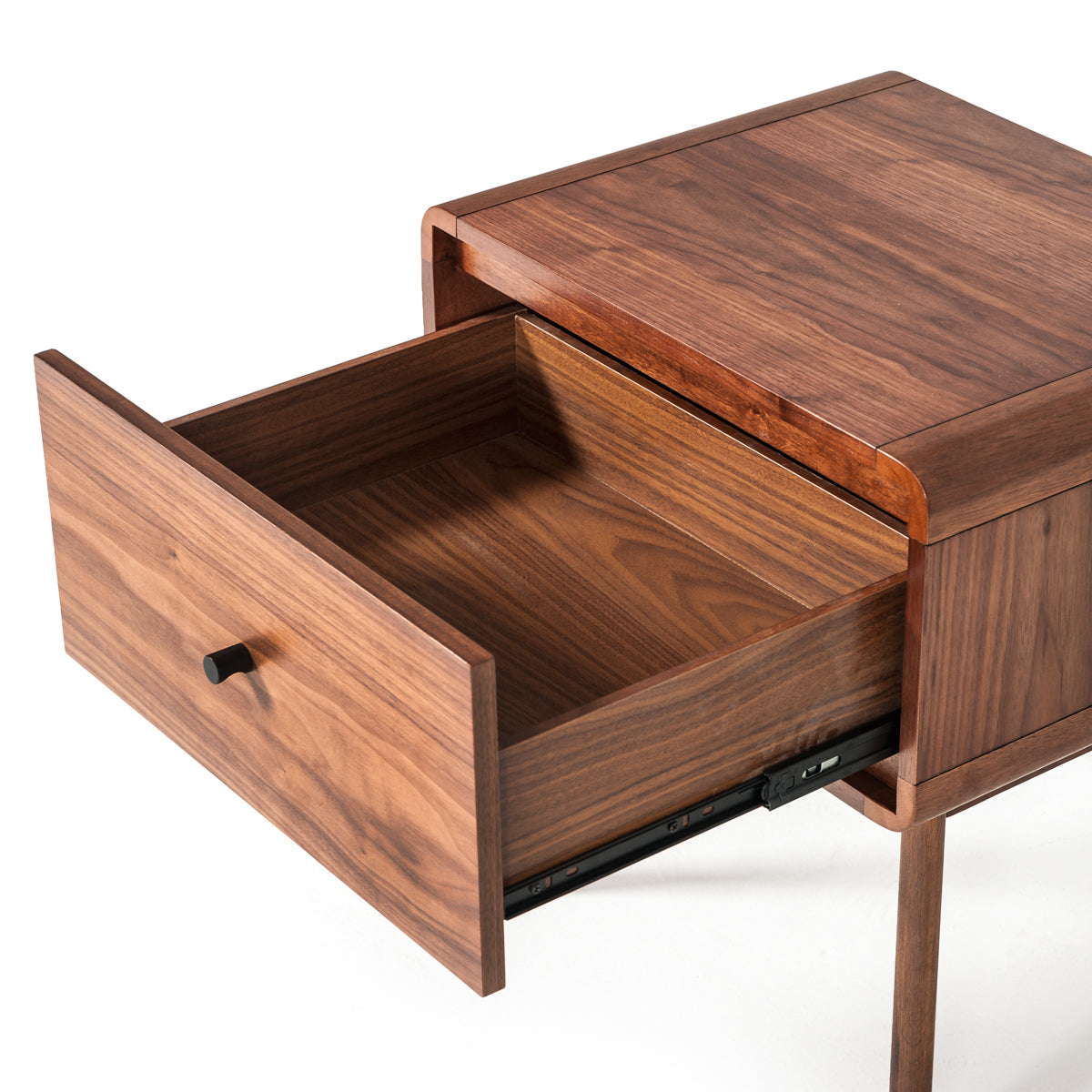 Modrest Carmen + Marshall Mid-Century Modern Walnut Bed + Nightstands Set