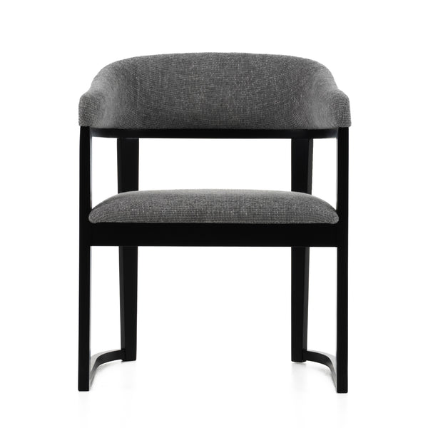 Modrest Maury - Modern Grey Fabric + Black Dining Chair