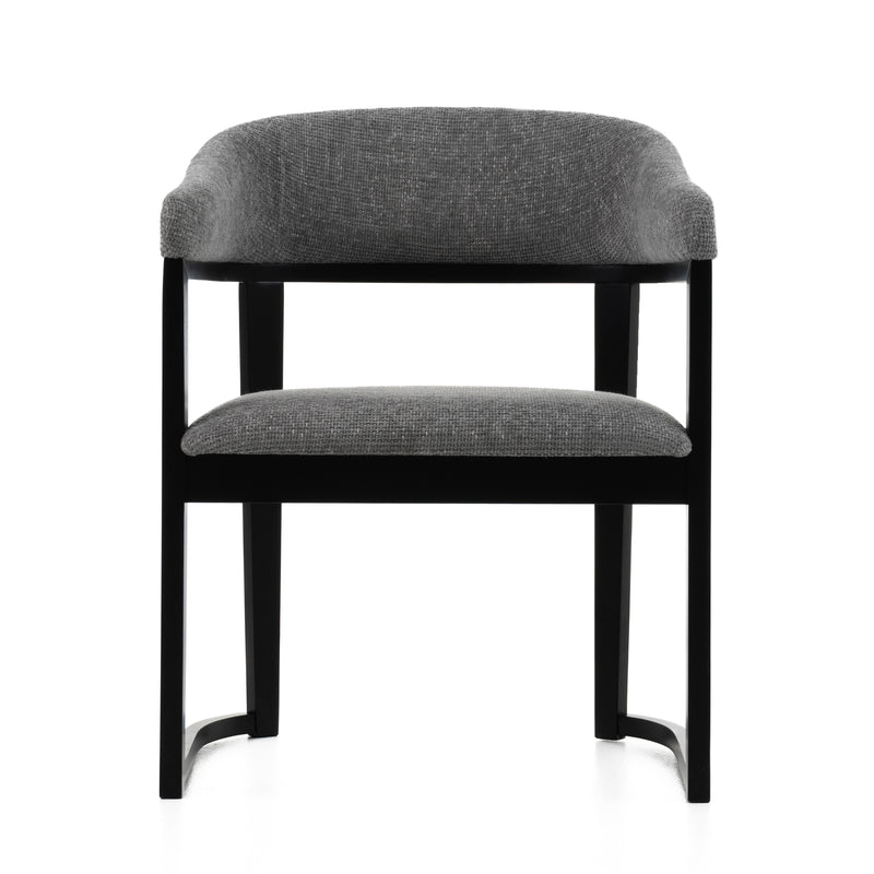 Modrest Maury - Modern Grey Fabric + Black Dining Chair