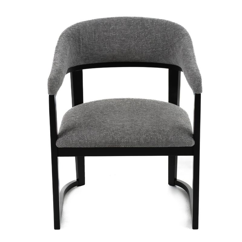 Modrest Maury - Modern Grey Fabric + Black Dining Chair