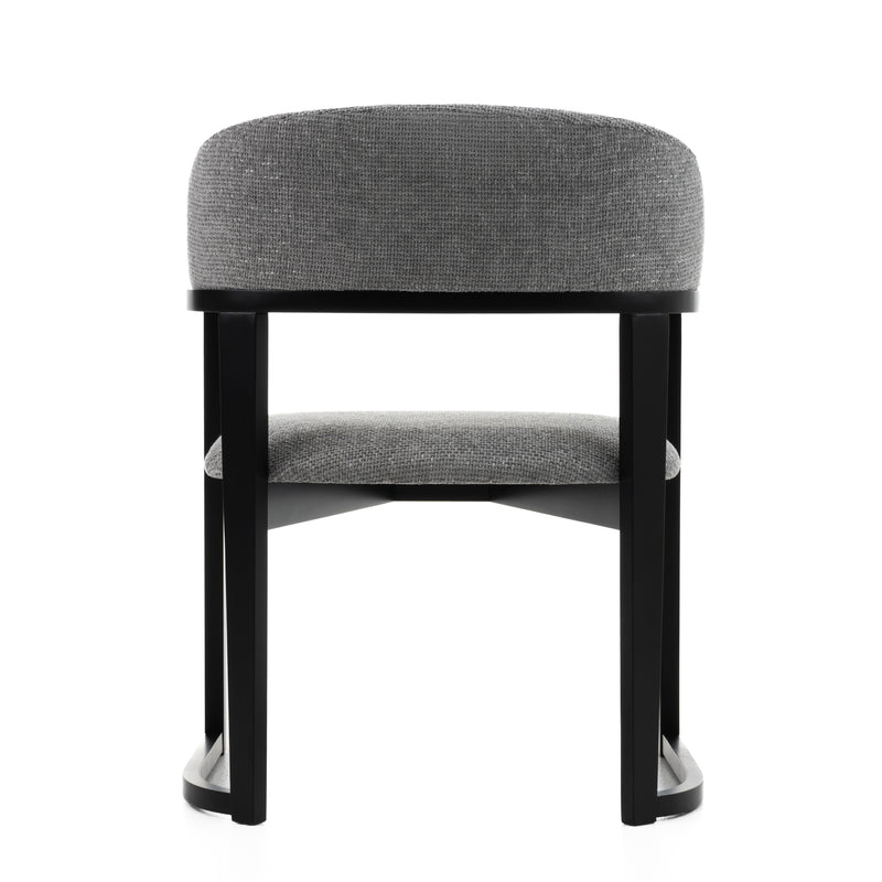 Modrest Maury - Modern Grey Fabric + Black Dining Chair