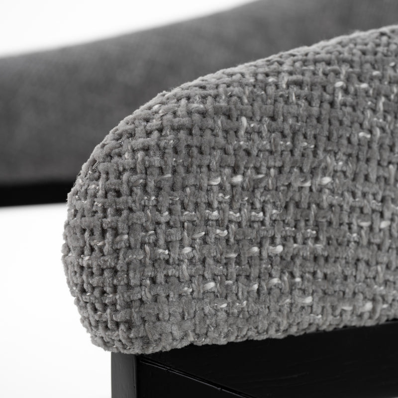 Modrest Maury - Modern Grey Fabric + Black Dining Chair