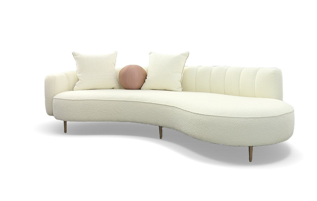 Modrest - Maverick Modern Cream Fabric Chaise